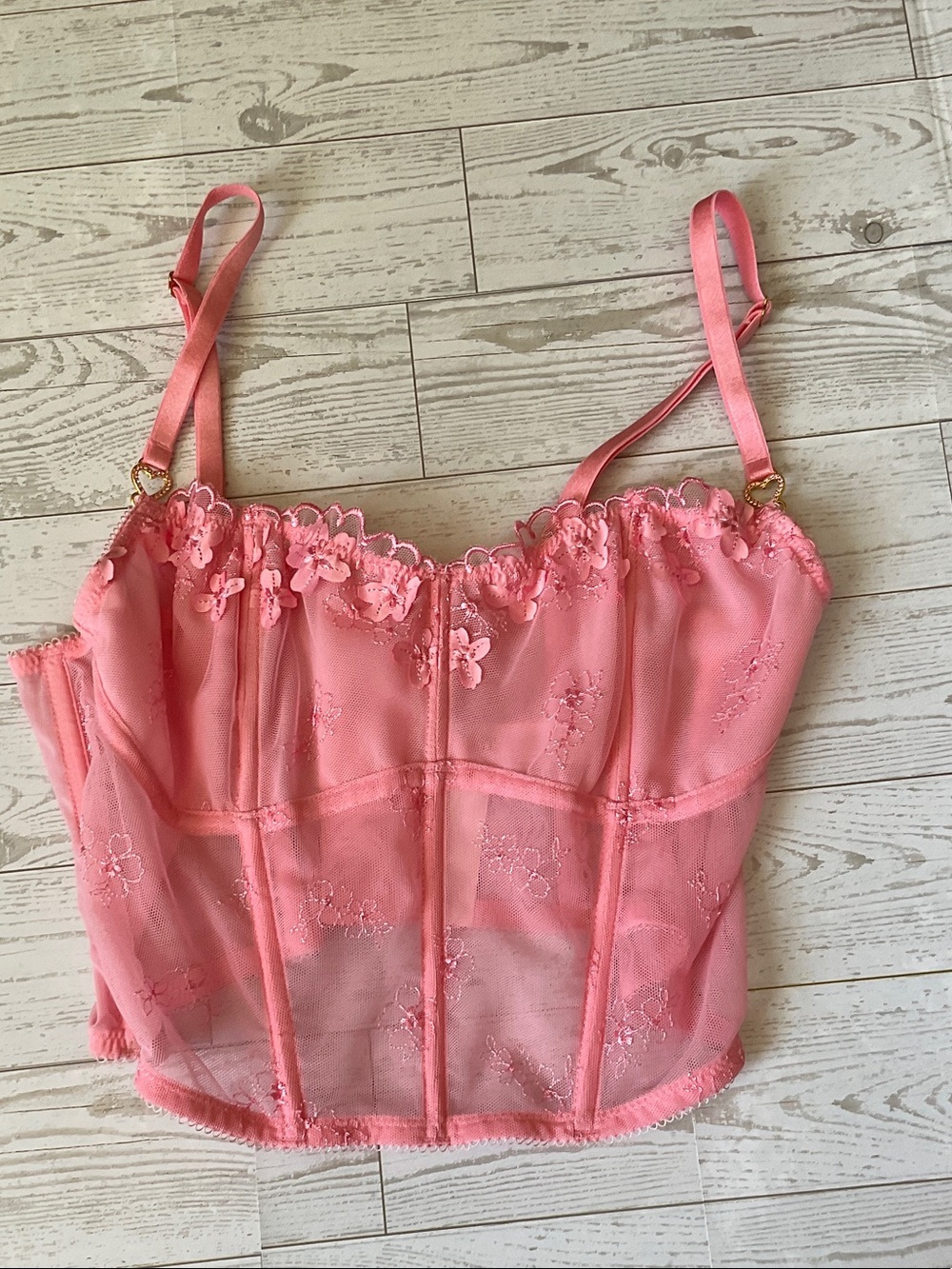 Victoria's Secret Pink Lace Floral Bustier